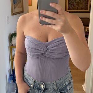 Blue Blush Lavender Strapless Bodysuit